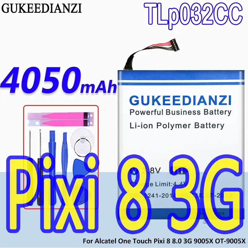 Аккумулятор GUKEEDIANZI большой емкости TLp032CC 4050 мАч для Alcatel One Touch Pixi 8 8.0 3G 9005X OT-9005X, аккумуляторы для мобильных телефонов