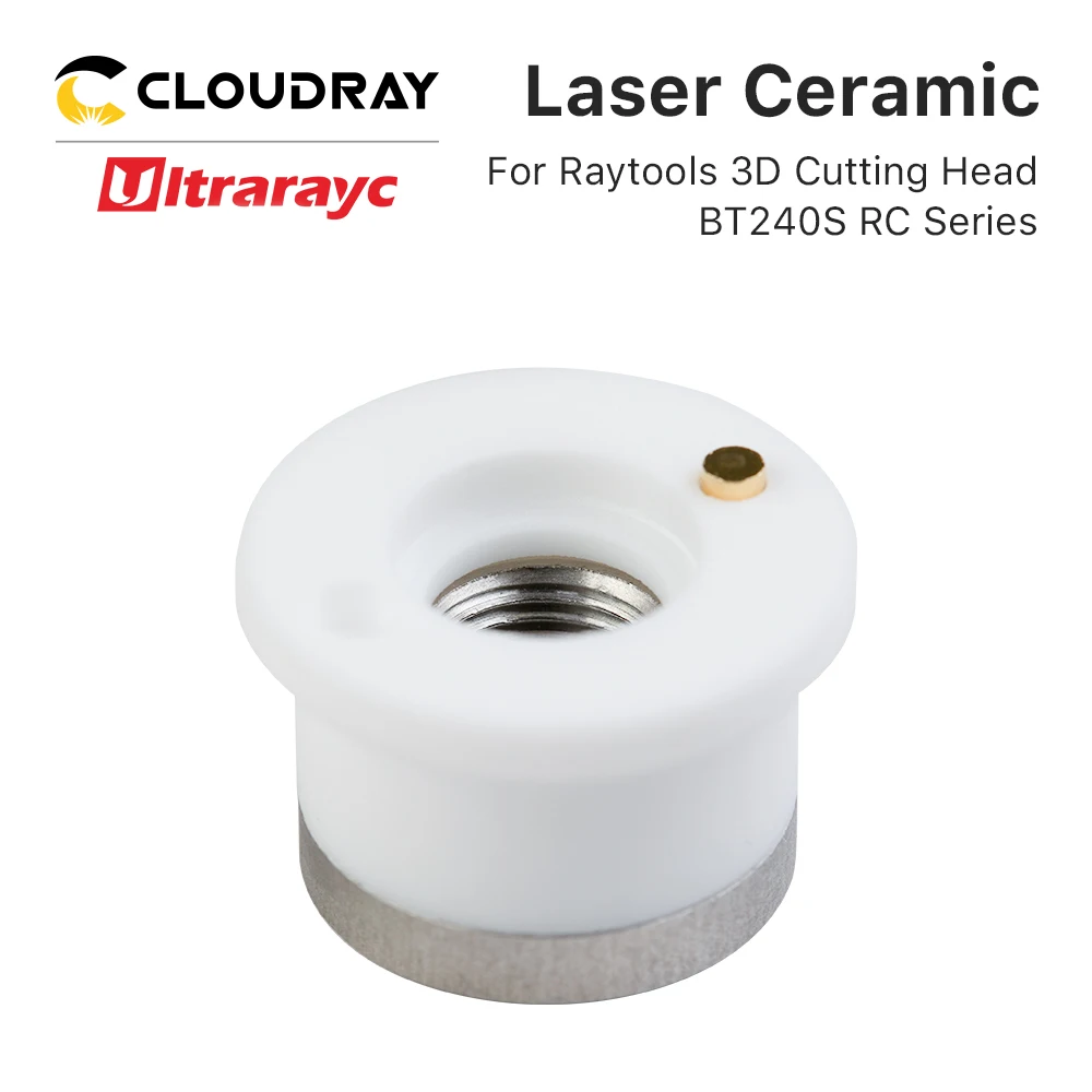 Ultrarayc Laser Ceramic of 3D Cutting Head Dia.19.5mm Thread M8 Height 12.5mm Nozzle Holder for Raytools BT240S RC Series