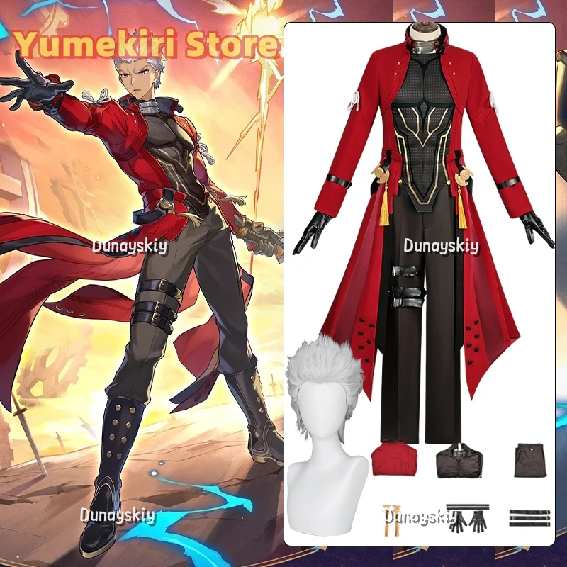 

Archer Cosplay Costume Honkai: Star Rail Fate Stay Night 코스프레 Unifom Vintage Trench Coat Gothic Mens Red Suit Role-playing Suits