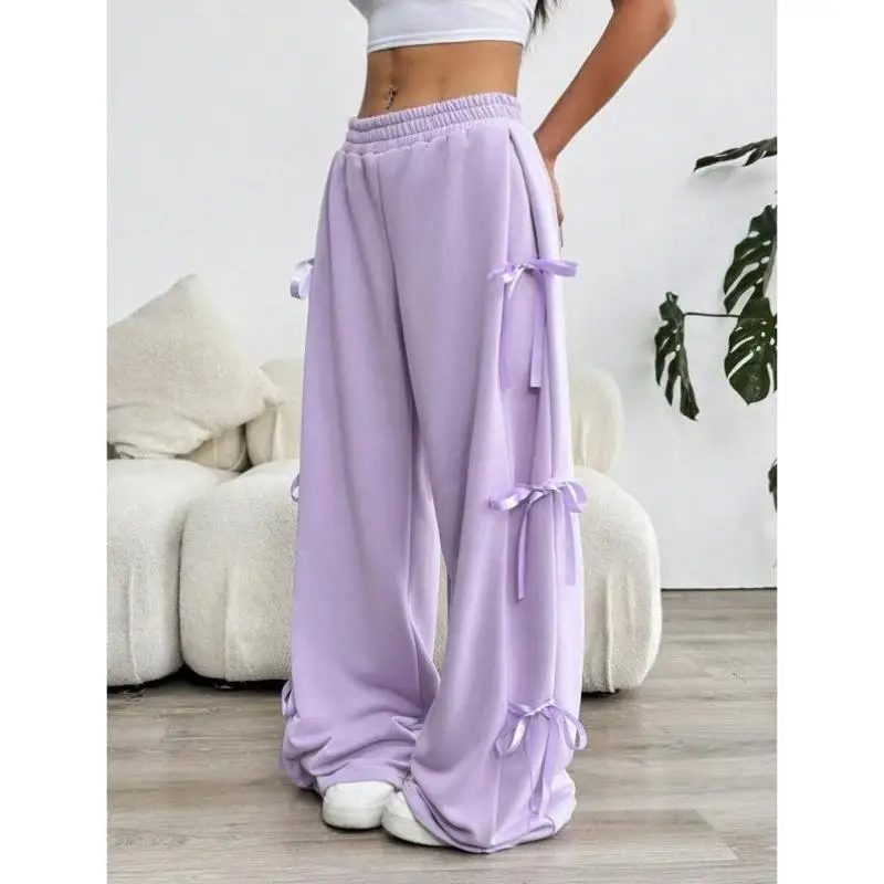 スイートピンクノットDストリングカジュアルパンツN 9023 Sleクロスボーダーサマーレジャーパンツ女性用