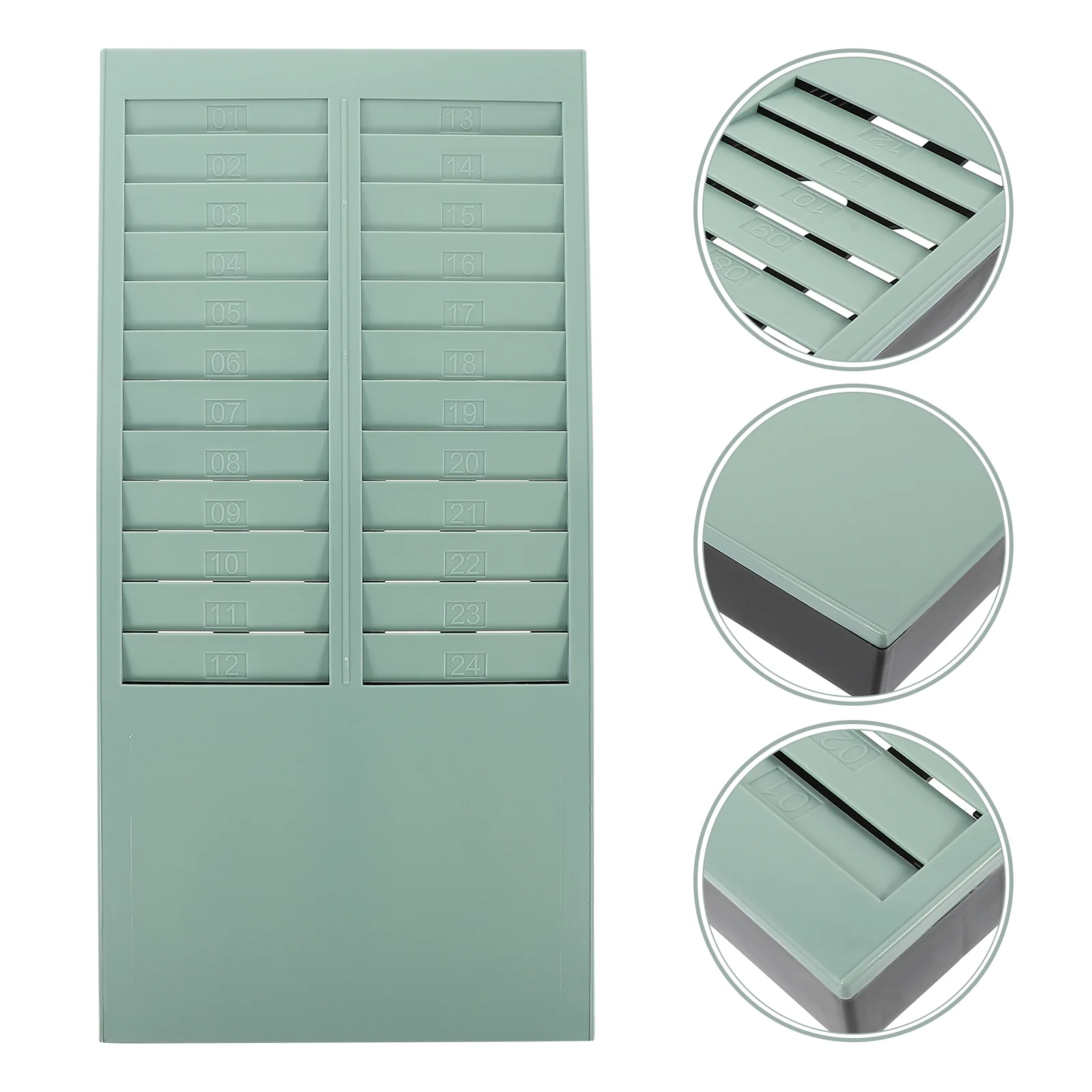 24 Slots Attendance Cards Machine Accessory Key Holder Offical Organizer for Time Storage Rack Display Stand