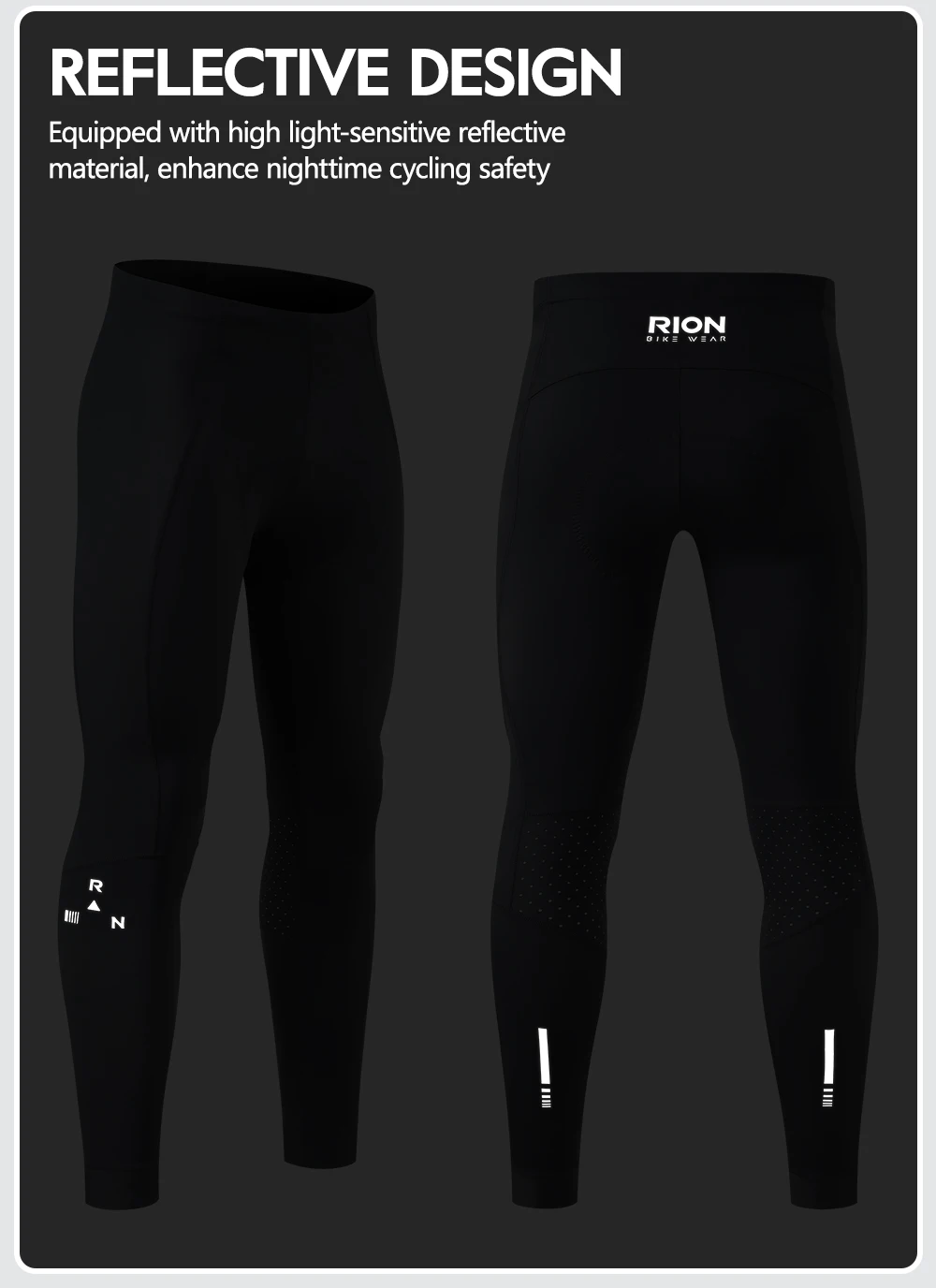 RION Herren Fahrradhose Fahrrad-Tights MTB Rennrad Mountainbike Kleidung Italienische DOLOMITI 8H Herbst Frühling Gepolsterte Uniformkleidung – Detail 8