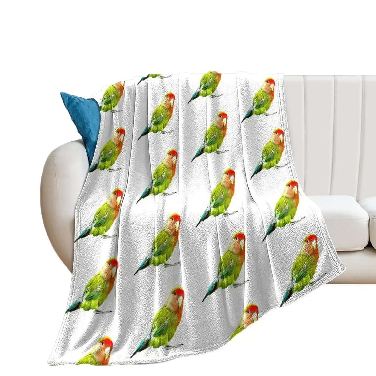 Love Birds Peachface Lovebird Throw Blanket Flannel Camping Hairy Blankets