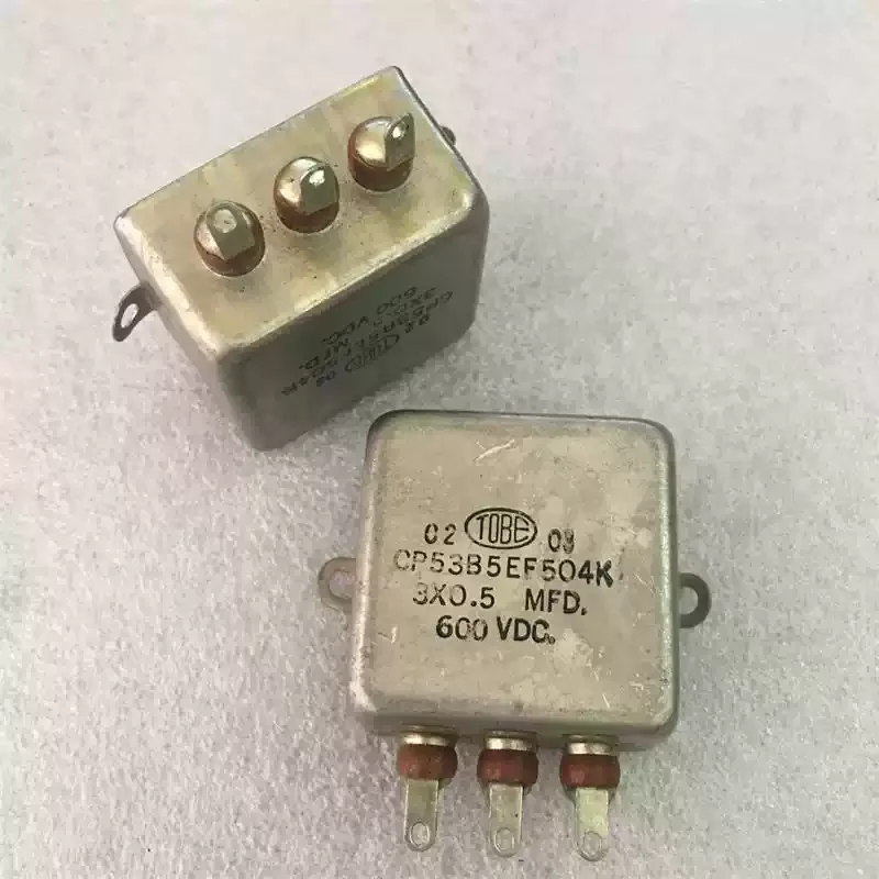 Vintage American TOBE 3��0.5UF Replacement 0.47UF 600V Copper Case Twin Tube Oil-Immersed Capacitor