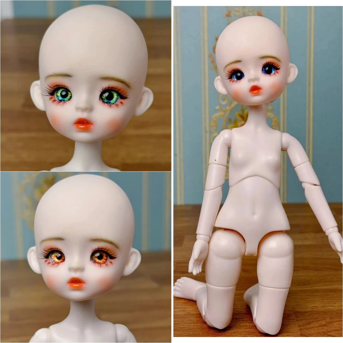 

30cm Handmade DIY Doll Head 1/6 BJD Doll Cute Girl Christmas and Birthday Gift