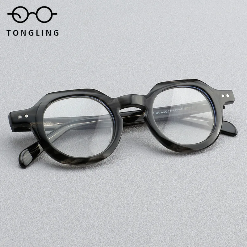 2025 TopNotch Fashion Men HighQuality Acetate Handcrafted Retro Women Artistic Thick-Framed High-End Personalized Eyeglass Frame