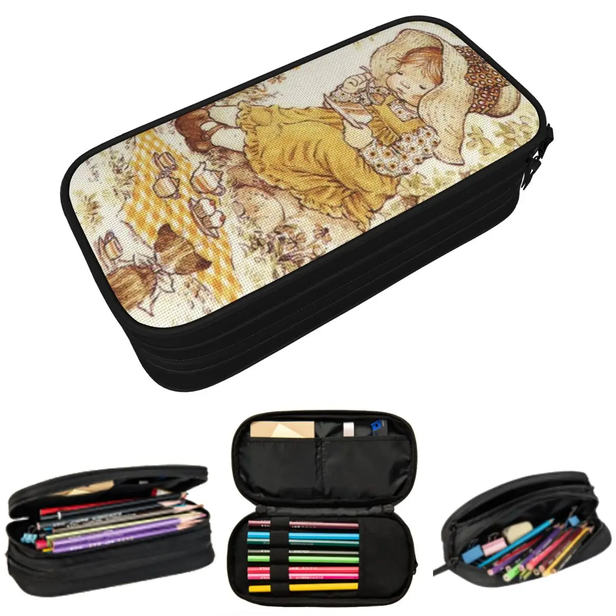 

Sarah Kay Swing Girl Пеналы большой емкости Сумки для ручек Пенал для ручек для мальчиков и девочек Студенты Канцелярские принадлежности Школьный офис