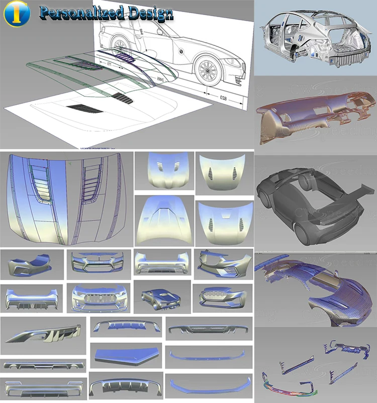 Simplified Version STYLE CARBON FIBER ENGINE HOOD BONNET for  3 SERIES E46 2D 4D BODY KIT view 3