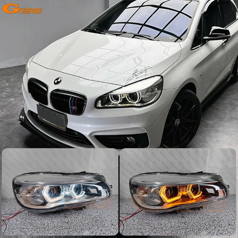 

For BMW 2 Series F45 F46 2013 - 2015 2016 2017 2018 Day Light Ultra Bright Concept M4 Iconic Style LED Angel Eyes Halo Rings