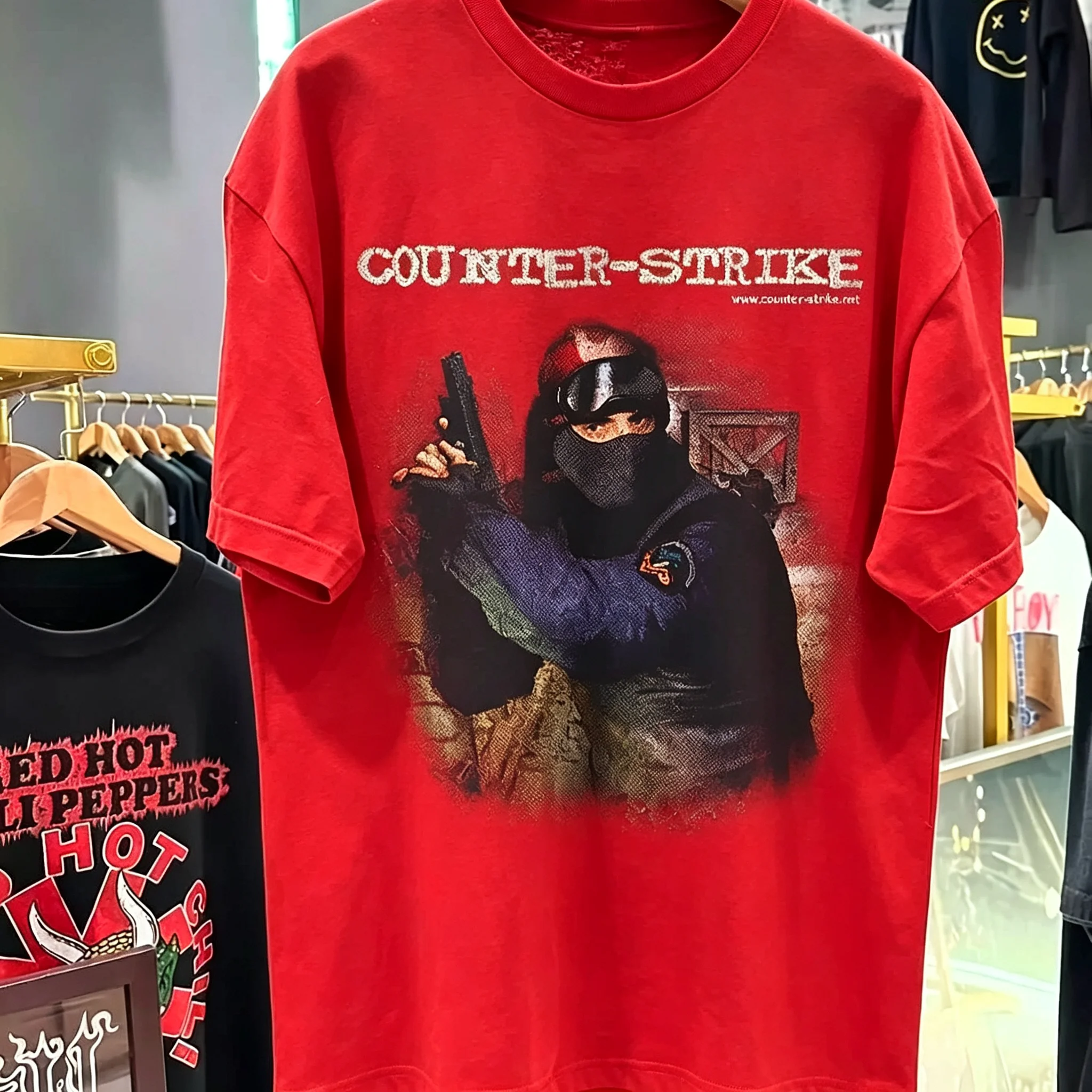 Herren Counter Strike 1.6 1999 Retro Gaming T-Shirt CS Gaming T-Shirt Rundhals Freizeitkleidung Reine Baumwolle Paar Streetwear Shirt – Detail 9