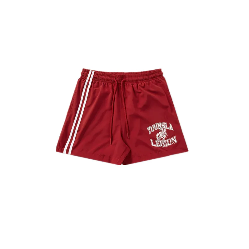 Celana pendek lari, kebugaran dan latihan pria musim panas Amerika baru, celana kasual olahraga otot, dan gym