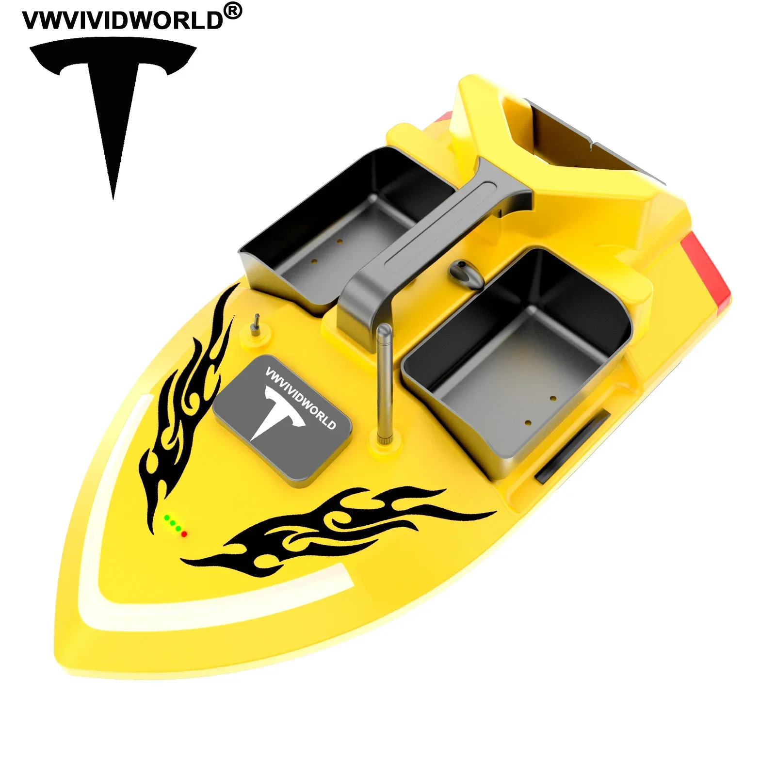 VWVIVIDWORLD Brand,2024,GPS Fishing Bait Boat,500m Control/Fish Finder/Automatic Cruise/Return/Route Correction,RC Bait Boat