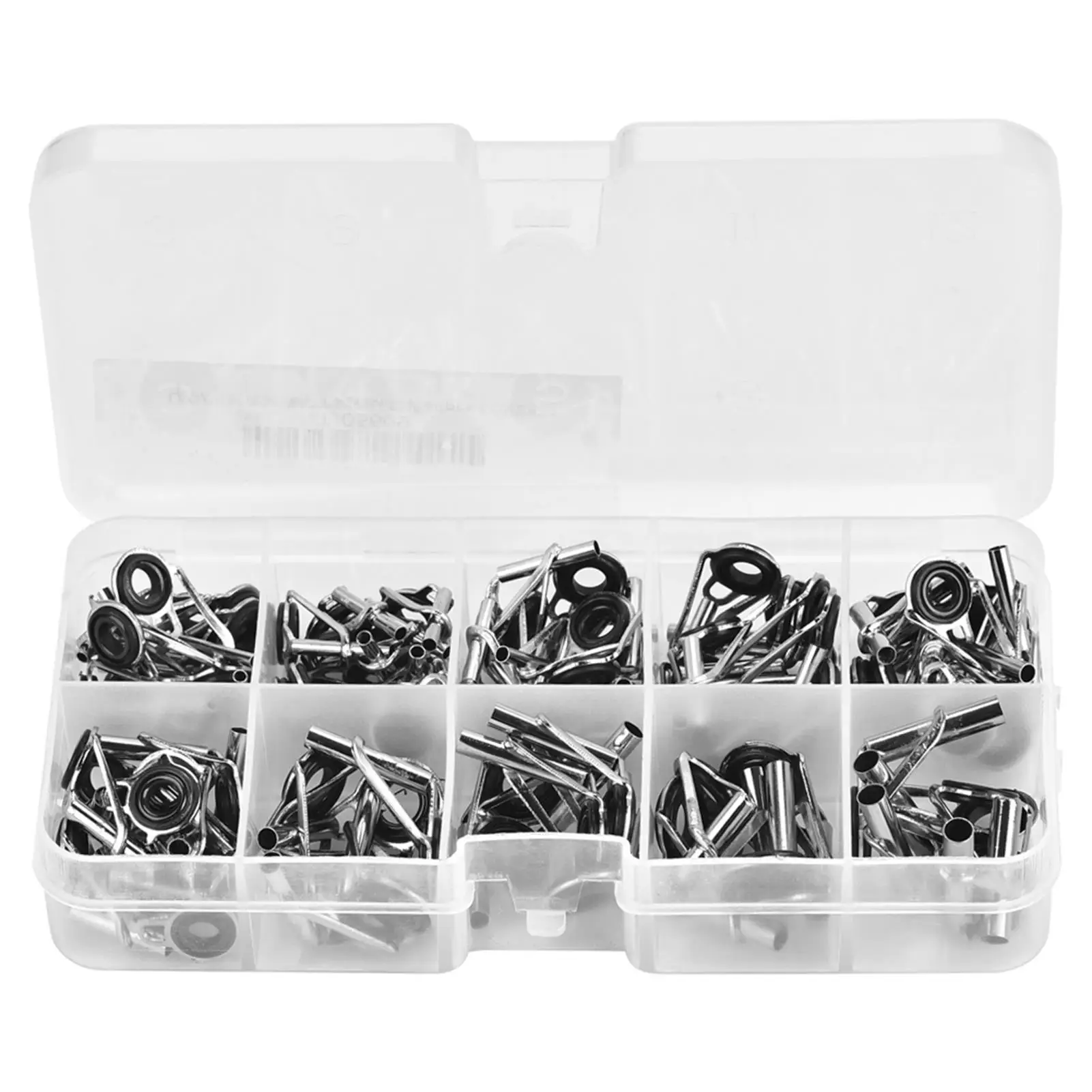 

80pcs Fishing Rod Guide Tip Repair Kit Set Stainless Steel Frames Ceramic Line Guide DIY Eye Rings Size 1-10# TS