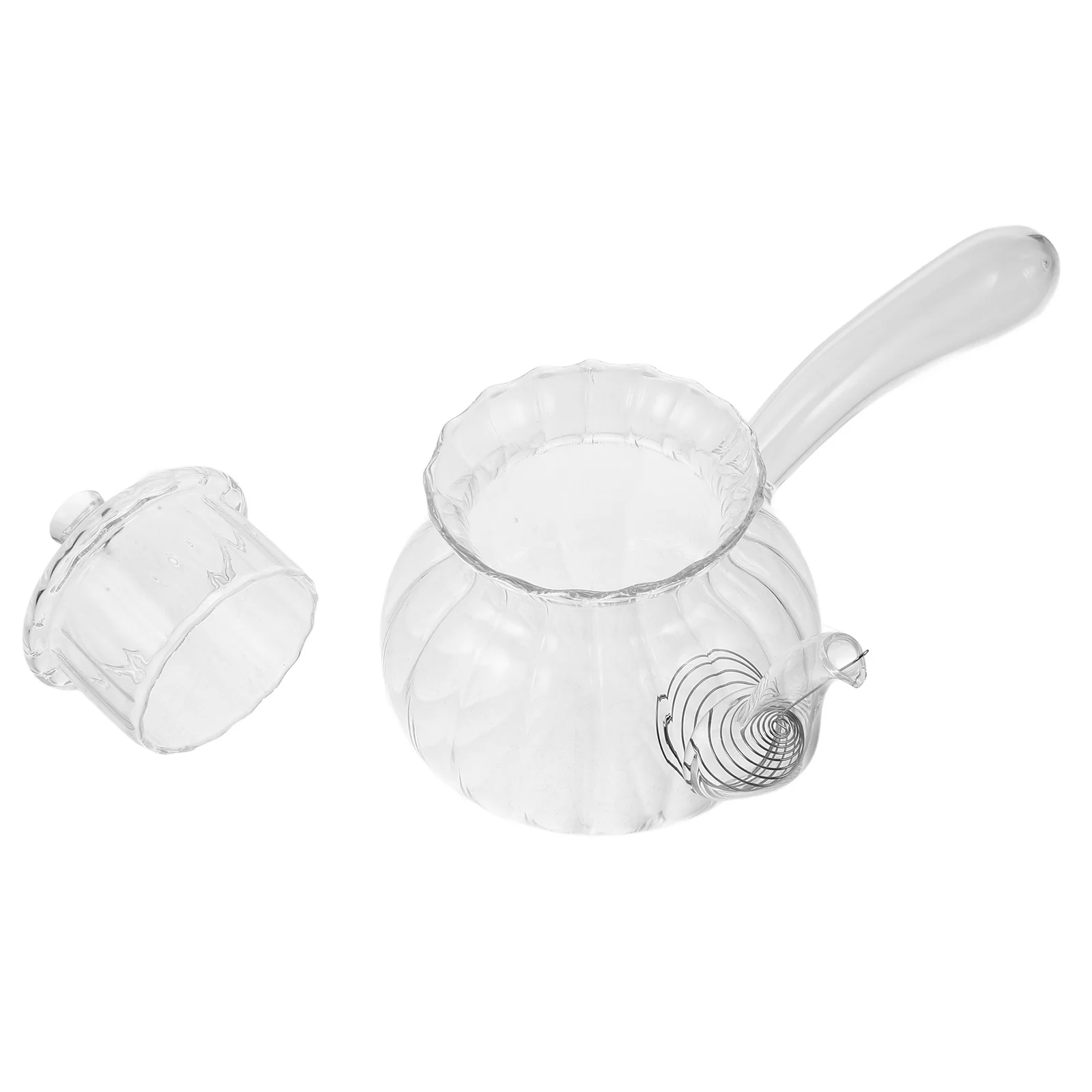 

Glass Teapot Handle Clear Thick Glass Tea Kettle Heat Resistant Suitable Loose Leaf Brewing Home Office