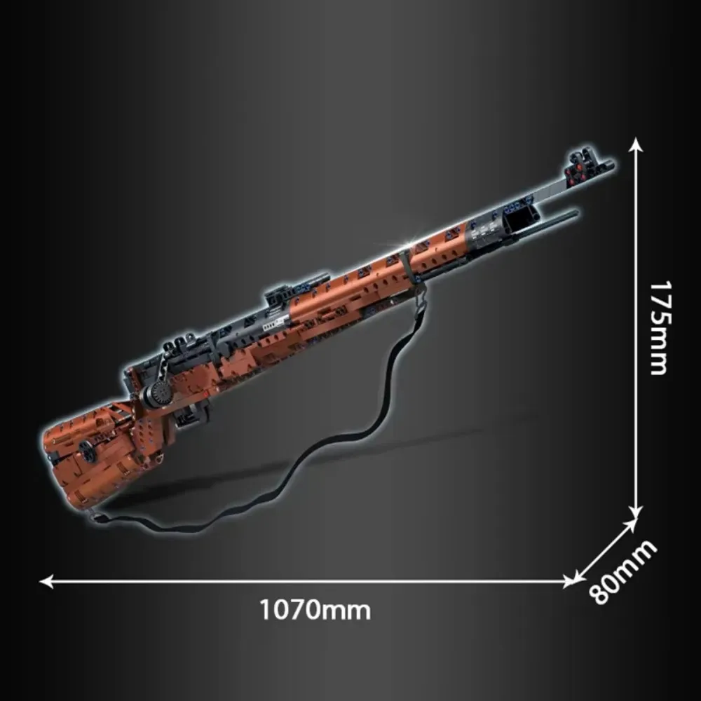 Mauser 98K Scharfschützengewehr-Serie, Zusammengebaute und Eingefügte Kleinteile-Bausteine, Schießspielzeug, Gewehr-Geschenke – Detail 6