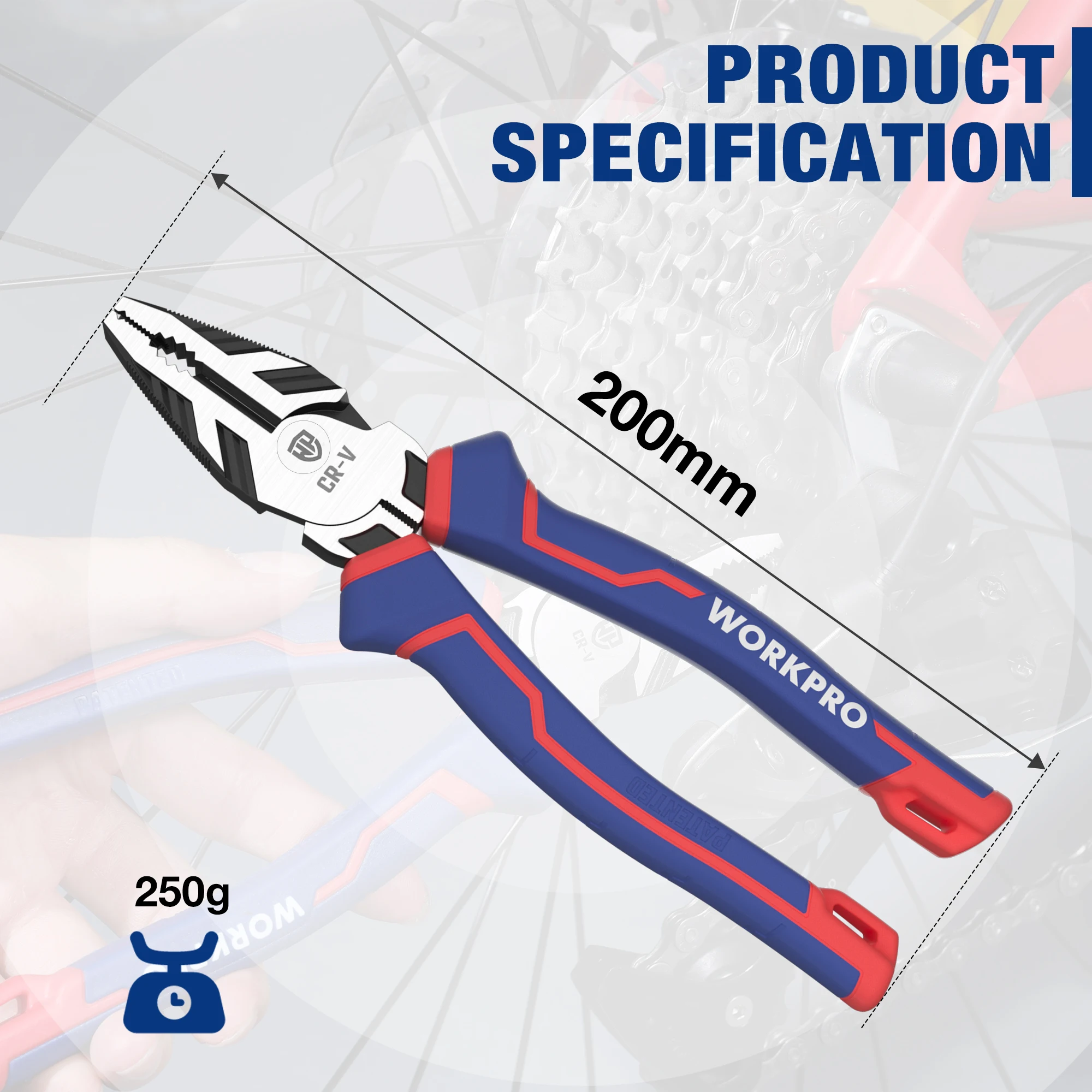 WORKPRO 8" Screw Extractor Pliers Combination Pliers Stripped Screw Remover Tool Linesman Pliers Quickly Removal Damaged Screws