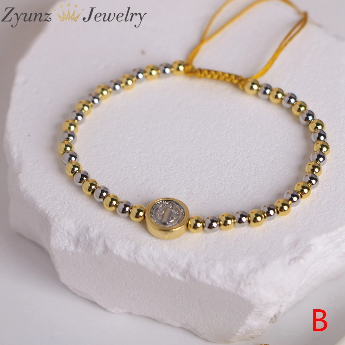 5PCS, Gold Silver Color Beads Chain Cross Heart Bracelets for Women Gold Plated Stackable Jewelry Friends Gifts