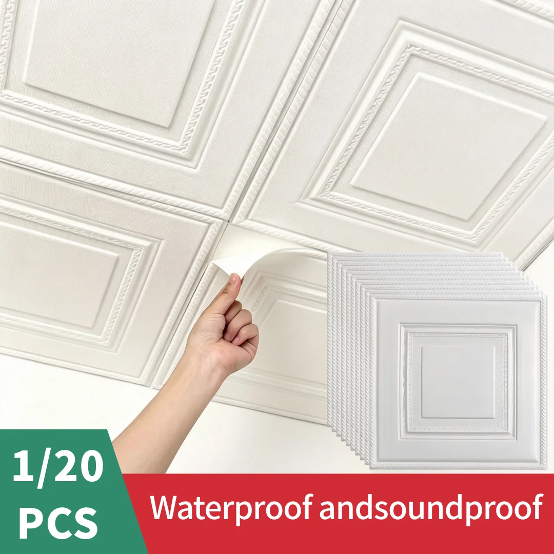 35cm*35cm 3D Foam Self Adhesive Wallpaper Waterproof anti Collision Ceiling Bedroom Warm Home Interior Decorative Wall Sticker