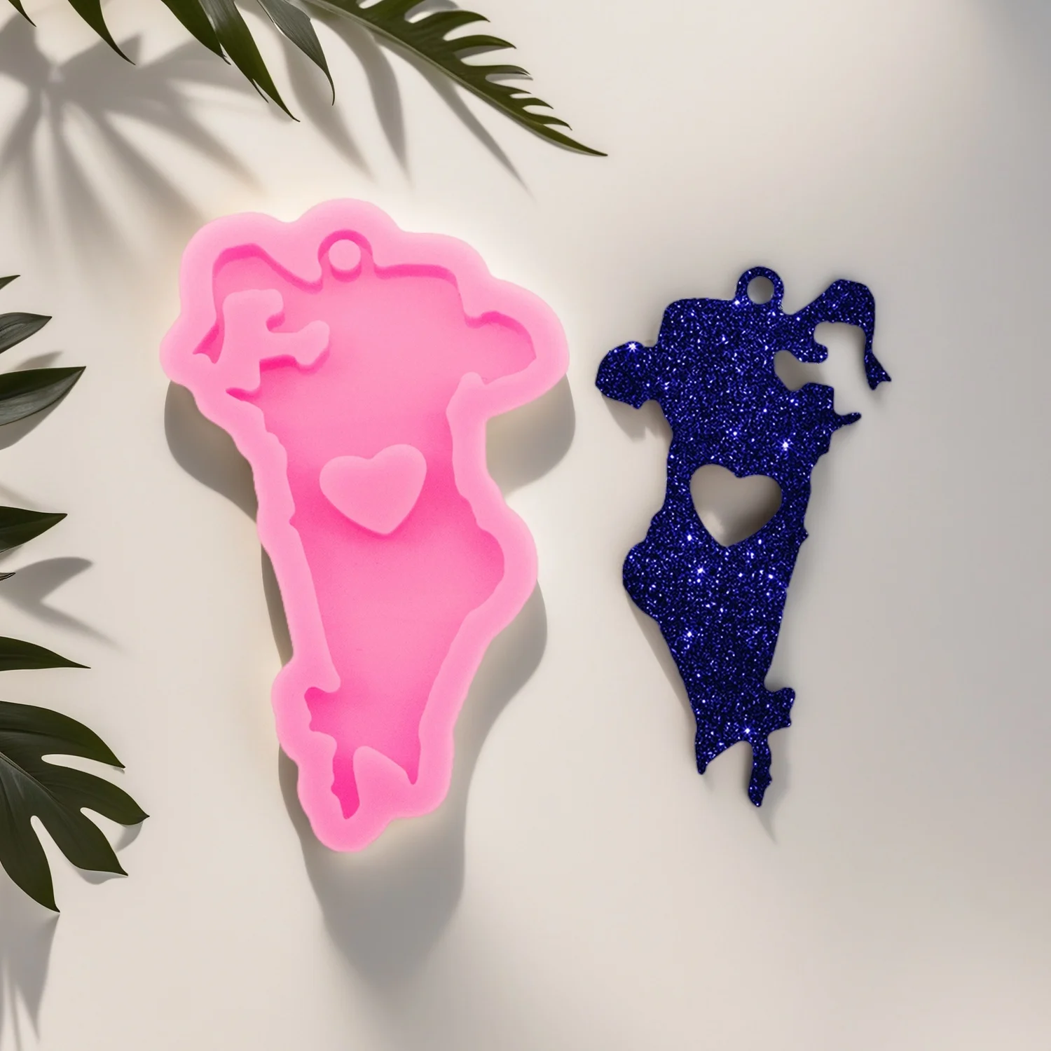 Silicone Puerto Rico map Molds Making Keychain Pendant Casting Resin Jewelry, DIY Cake Chocolate Mould - view 3