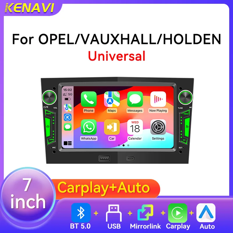 Car Stereo Radio MP5 Multimedia Player Wireless Carplay Android Auto AM FM RDS BT For Opel Vauxhall Holden Universal Head Unit