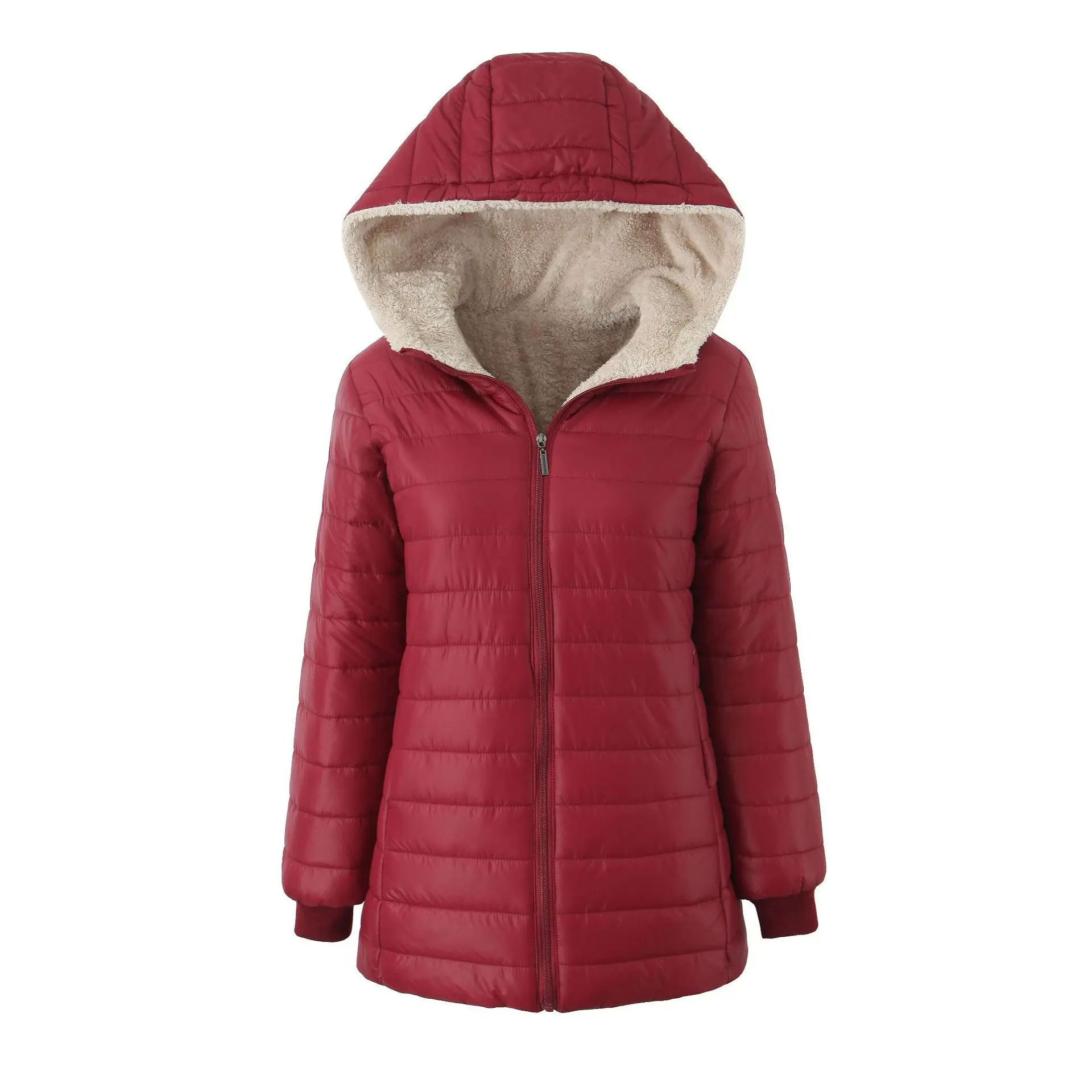 

Женская хлопковая верхняя одежда средней длины с капюшоном, теплая бархатная куртка, топ в европейском и американском стиле, мода