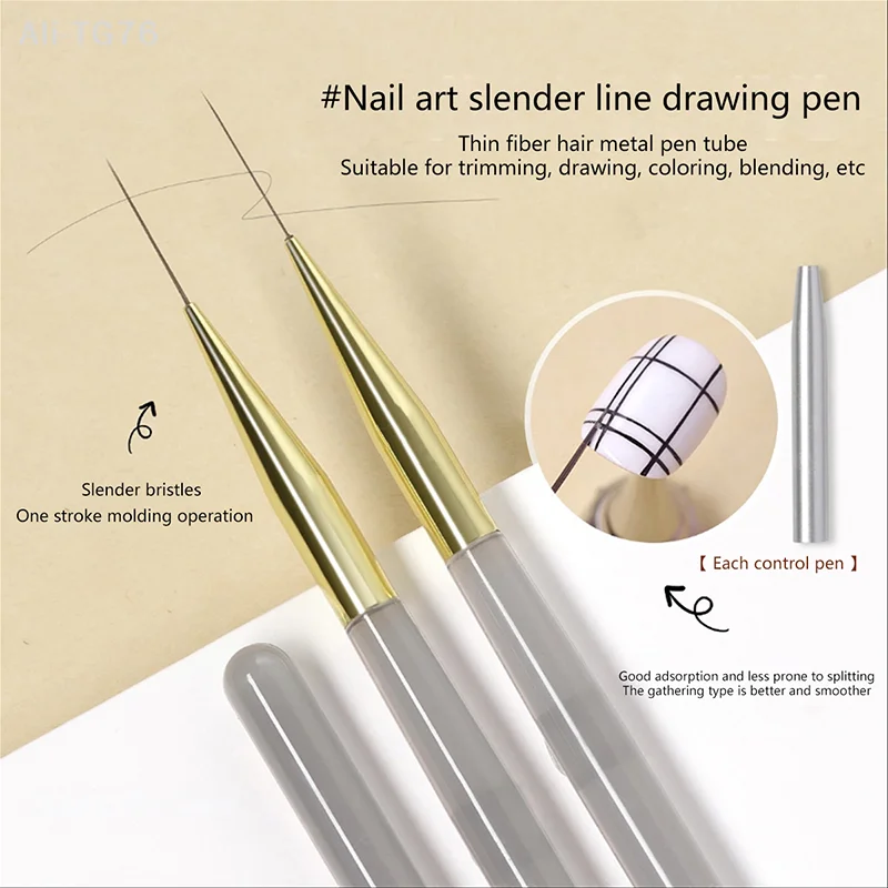 [P] Nail Art Liner Brushes Gel Nail Brush Extremely Fine Nail Polish Painting Brush Drawing Nail Art Design