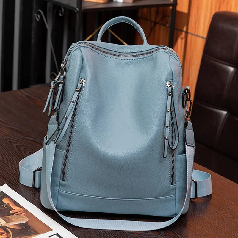 JBTP New Leather Designer Backpack Women Shoulder Bags Multifunction Travel Backpacks School Bags for Girls Bagpack Mochila