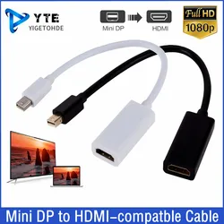 Mini thunderbolt para hdmi-adaptador compatível 1080p mini porta de exibição dp para hdmi-conversor de compatble para apple mac macbook pro ar