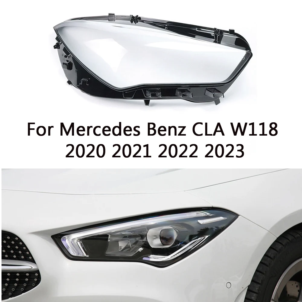 

For Mercedes Benz CLA W118 2020 2021 2022 2023 Auto Accessory Headlights Glass Cover Transparent Lampshade Caps Shell