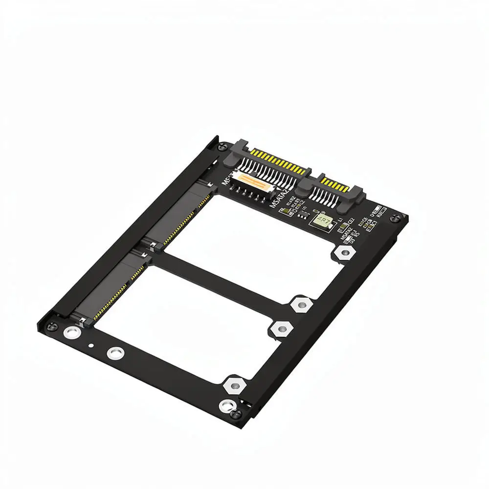 MSATA SSD To SATA 3 Adapter Card Dual Slot Converter Support Internal HDD Case Mounting Bracket For Computer Storage Upgrade