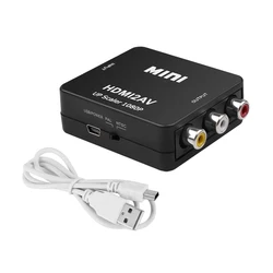 HD 1080P HDMI-compatible to RCA Converter AV/CVSB L/R Video Box 1920*1080 60Hz HDMI2AV Support NTSC PAL Output AV Adapter