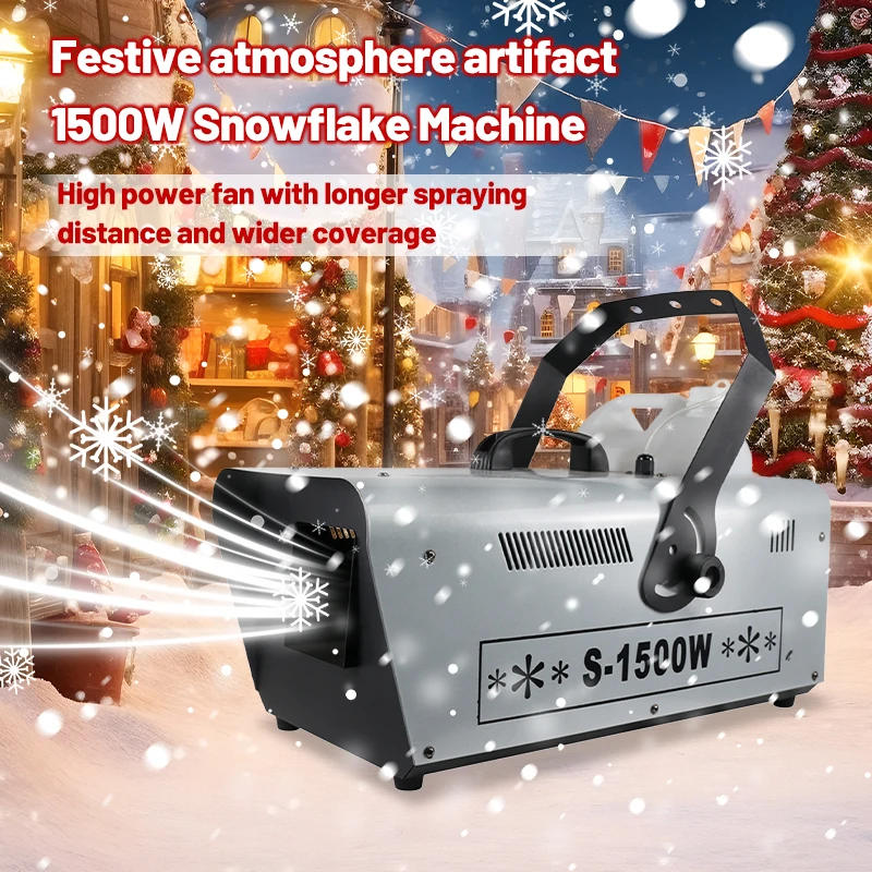 1500W Small Snowflake Machine Stage Wedding Remote Control Snowmaking Machine Christmas Atmosphere Snow Spray Machine