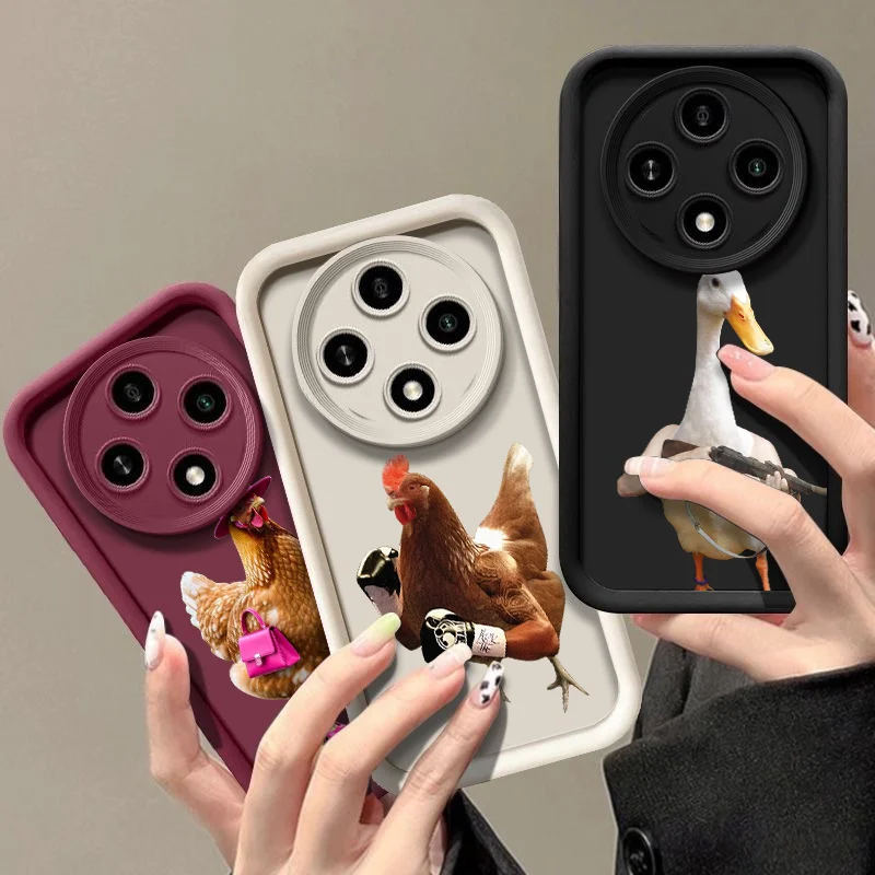 

Funny Animal Sunglasses Duck Chicken Couple Phone Case for Motorola Moto Edge 50 Fusion 40 Neo G86 G85 G84 G75 G54 G24 G34 Cover