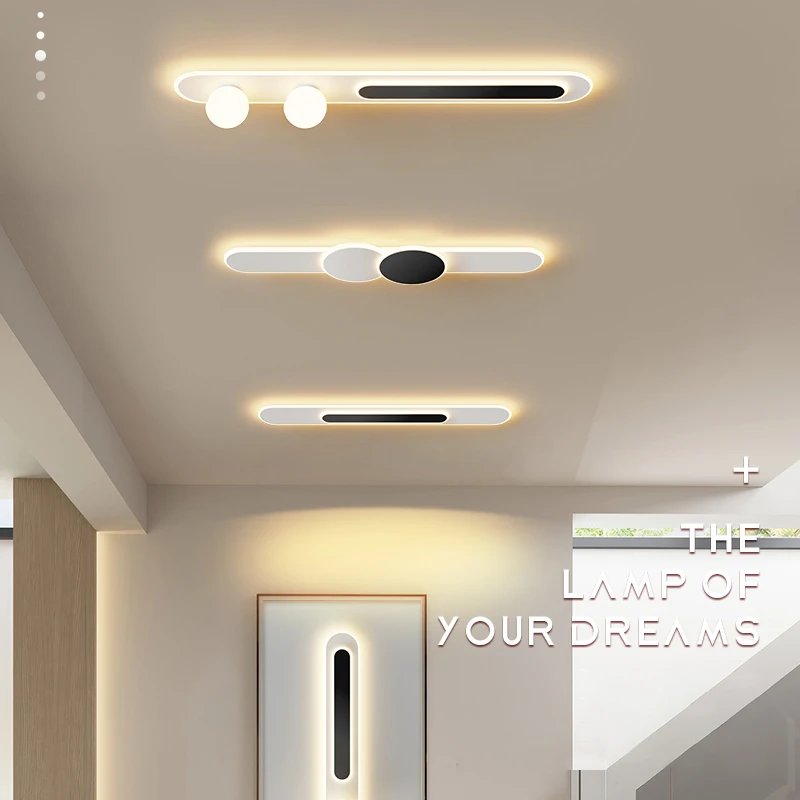 

Modern Simple Led Aisle Corridor Lights Bedroom Long Strip Ceiling Lights Balcony Cloakroom Home Indoor Lighting Lamps Fixtures