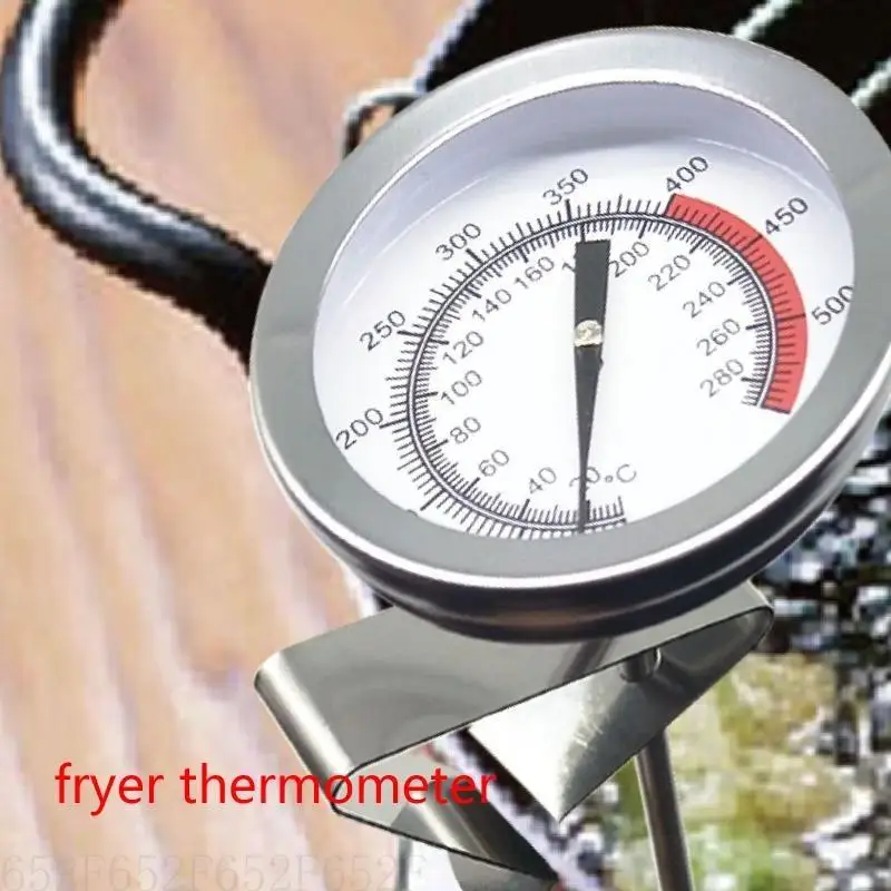 

Dial Oil Thermometer Candy/Deep Fry Thermometer with Instant Read Stainless Steel Stem Meat Cooking Thermometer 20℃～280℃