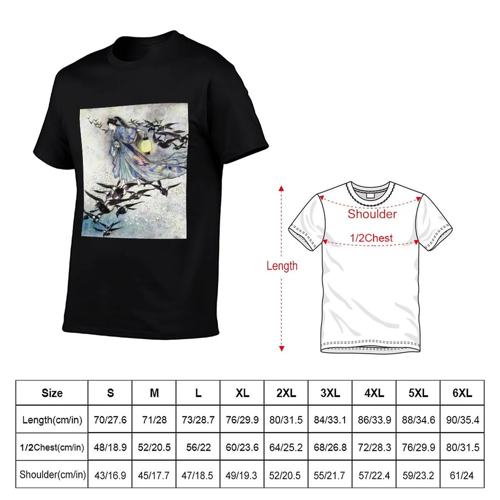 The Star Lovers Oriental vintage illustration art - Warwick Goble T-Shirt Sports Basic Short Sleeve T-Shirt