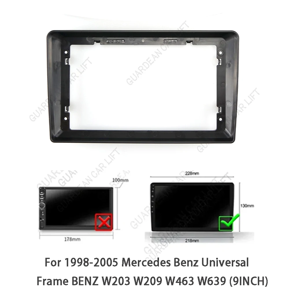 9inch Car Radio Fascias For 1998-2005 Mercedes Benz W203 W209 W463 W639 Universal Android Stereo Frame Player 2 Din Head Unit