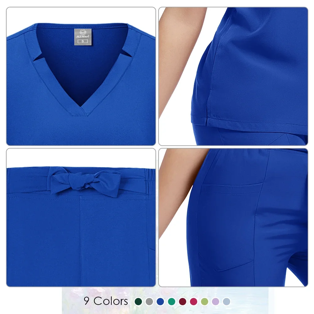 Uniformes médicaux multicolores pour femmes, ensembles de gommages d'hôpital, combinaisons de travail, accessoires d'infirmière, combinaison de chirurgie dentaire, vêtements de travail de laboratoire