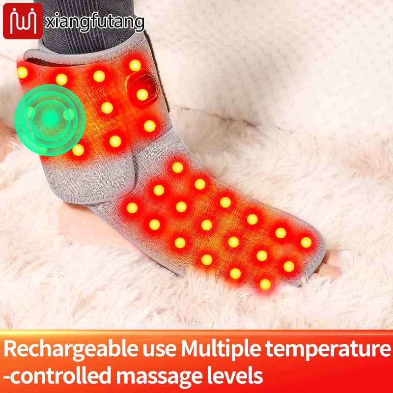 Adjustable Electric Heating Ankle Belt Massager Support Men&Women Strong Ankle Brace Sports Protection Leg Training Massagem