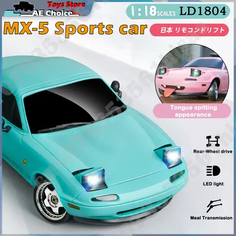 LDRC LD1804 RC 드리프트 카 1/18 Mazda Mx5 2.4G 2WD ESP 자이로 스코프 LED 조명 풀 스케일 제어 모델 어린이 자동차 장난감 선물