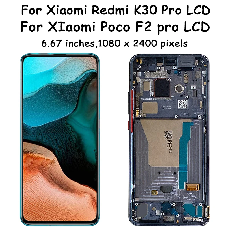 AMOLED New For Xiaomi Redmi K30 Pro Display Touch Screen Digitizer Parts For Xiaomi Pocophone Poco F2 Pro M2004J11G LCD Display