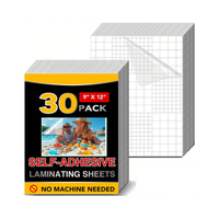 30 PCS Self-Adhesive Clear Cold  Laminating Sheets 9 x 12 Inches  No Machine Needed Durable Waterproof Document&Photo Protection