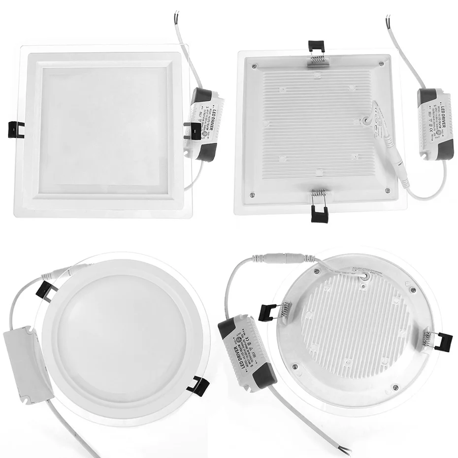 Modern 6W 12W 18W Glass Cover Led Panel Lights Ceiling Lamp 110V 220V Spot Led Indoor Lighting Led Downlight With Led Driver