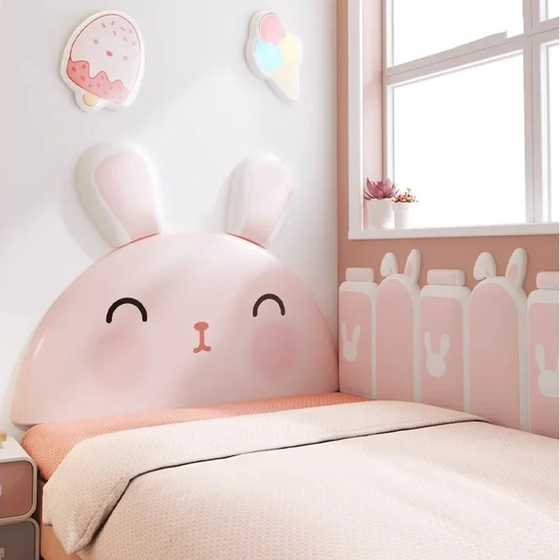 Upholstered Removable Headboard Modern Wall Panel Cute Kids Headboard Peel Stick Cushion Funda Cabecero Cama Home Furnitur