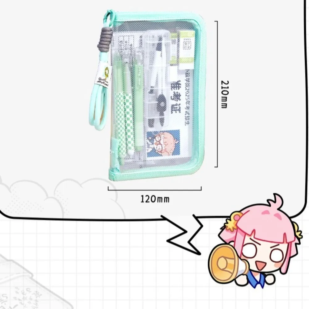 New Large Capacity Pencil Case Transparent Portable Pen Bag PVC Hand-held Stationery Storage Bag Student Gift