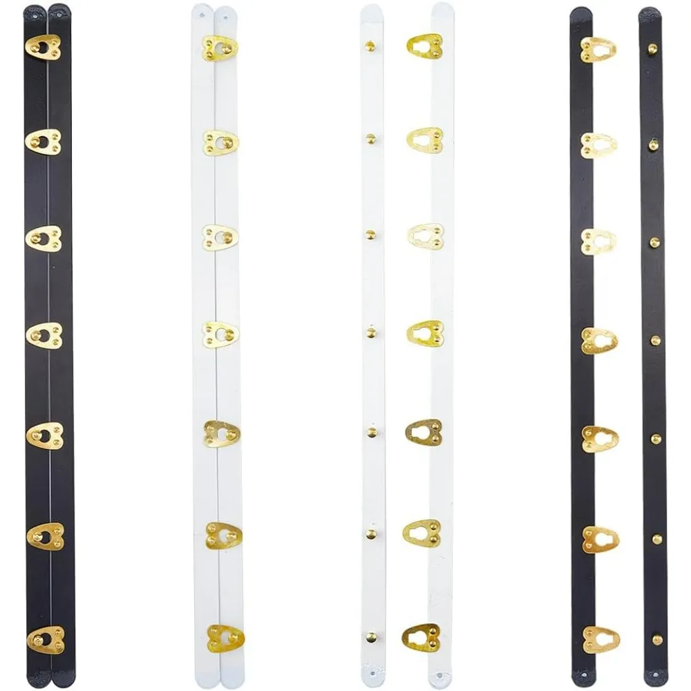 

2 Pairs Corset Busk Buttons Black & White Steel Bones 350mm 7 Buckle Stainless Steel Button Busk Making Kit