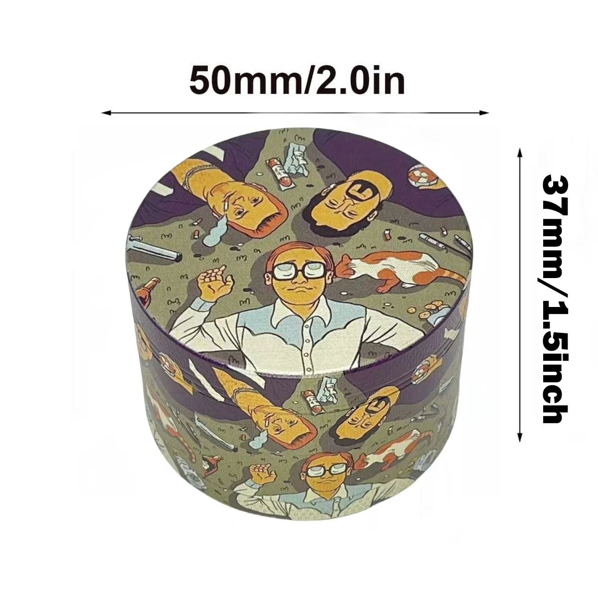 Moedor de Ervas Manual de Metal de 2 Polegadas, Moedor de Pimenta e Sal, Ferramenta para Fumar Cigarros