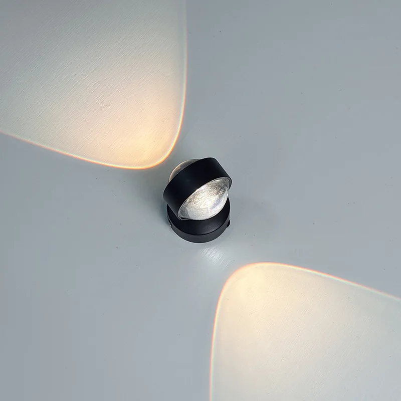 6W LED Wall Lamp Up Down Crystal Convex Lens AC85-265v Sconce Light For Bedroom Corridor Stairs Living Room Decor Fixture