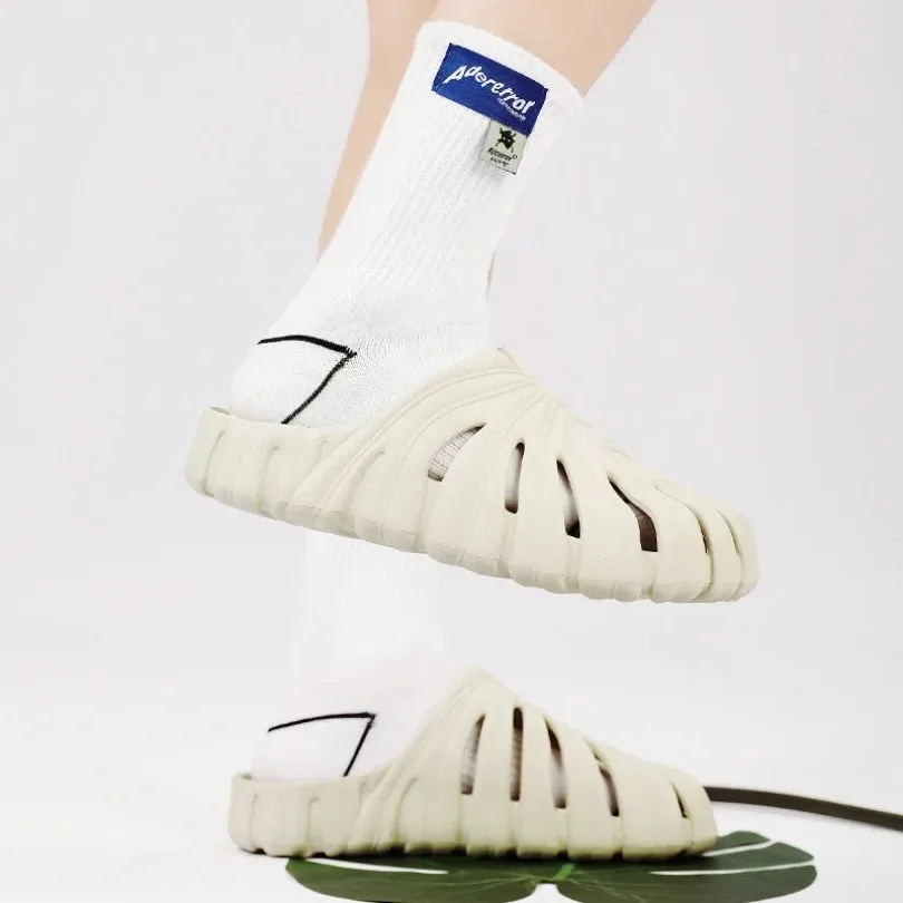 summer Beach Home Slippers Non Slip shoes Men's Woman Cloud Ventilation House Flip Flops Leaf Platform Thick Bottom Soft Sandals image 4