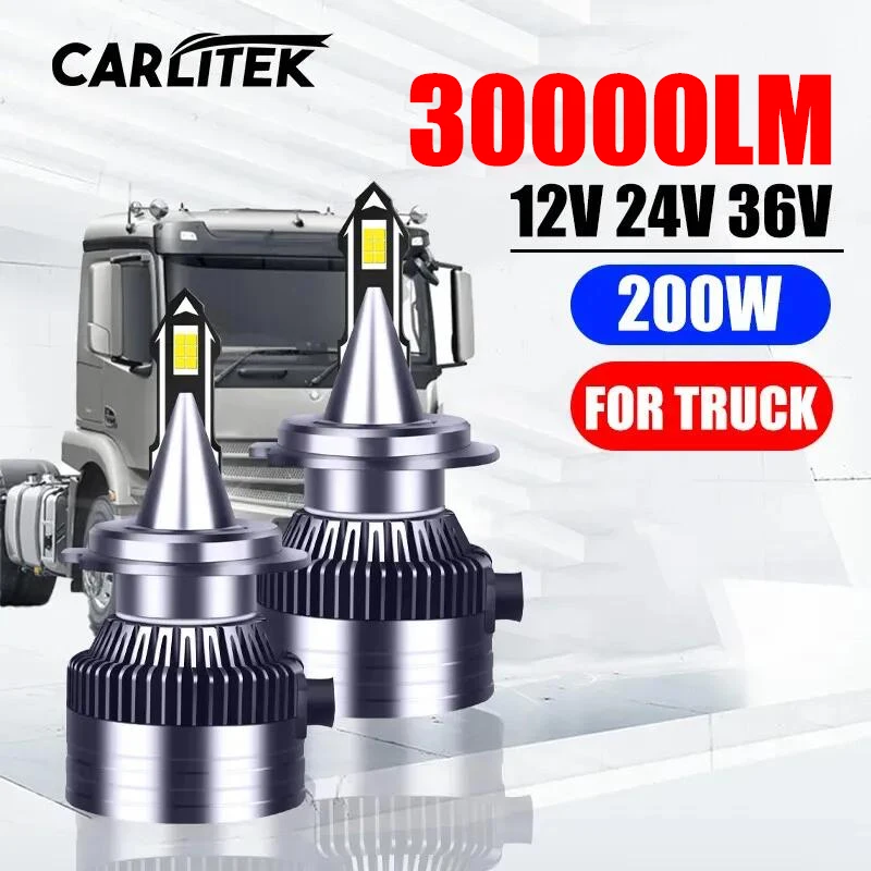 24V Led Truck 200W H7 H4 H11 Headlights H1 H8 H9 HB3 HB4 9005 9006 9012 Led Auto Lamps Powerful LED Tuck Light Bulbs 12V 24V 36V